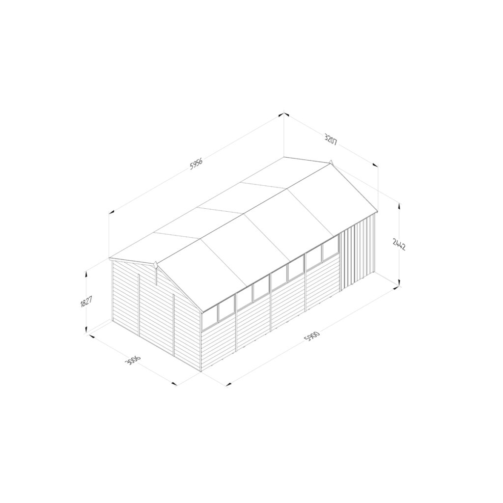4LIFE Reverse Apex Shed 20×10 – Double Door – 8 Windows 5013053200919 2